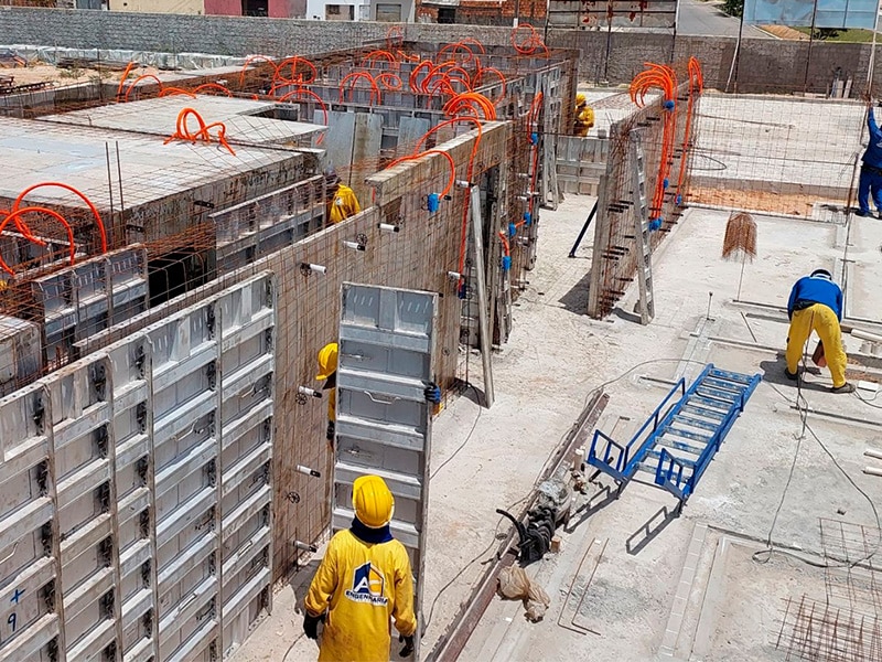 Canteiro de obras Método Parede de Concreto